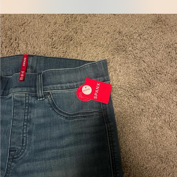 Denim cropped kick flare pants PETITE 👖spanx - Picture 4 of 4